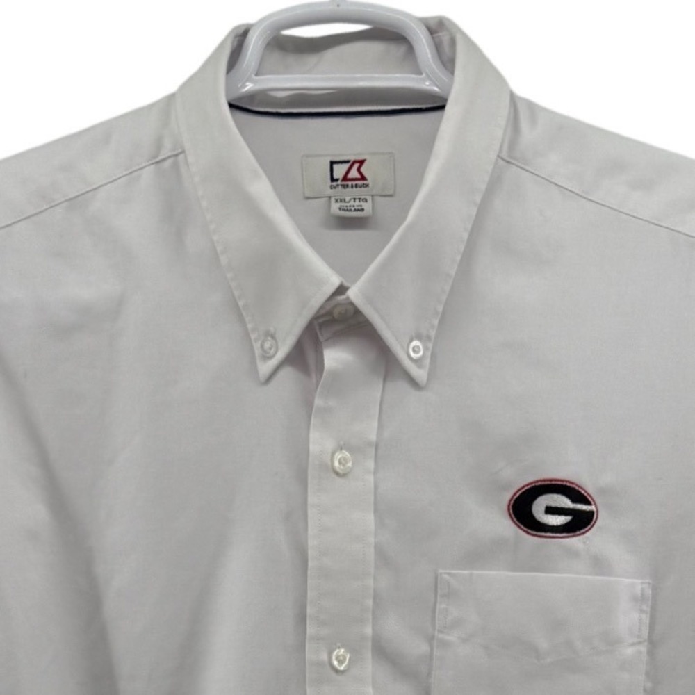 Cutter & Buck Mens Georgia Bulldogs Button Down Shirt White XXL Long Sleeve